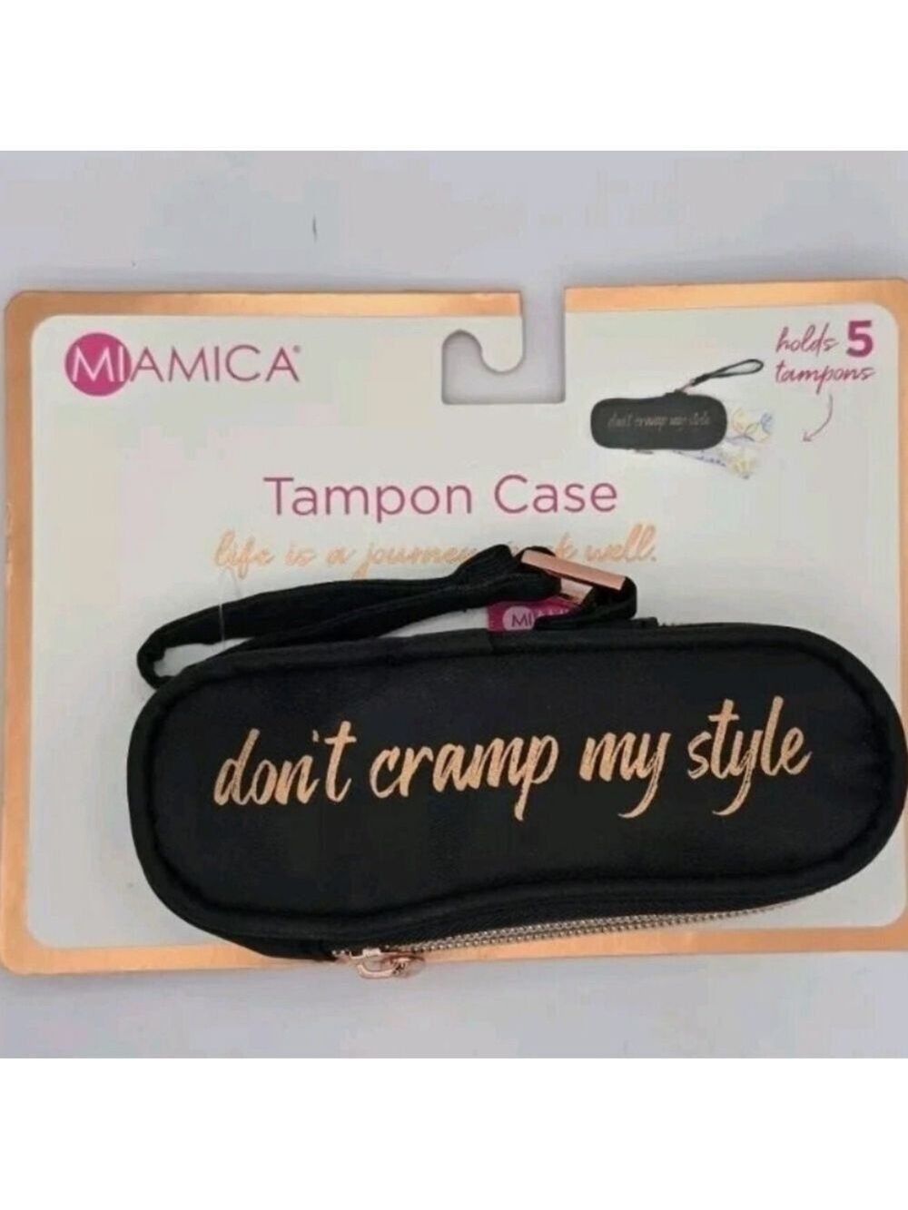 Miamica Black and Gold Tampon Case - Stylish and Discreet